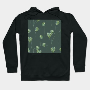 Watercolor of monstera leaves Hoodie